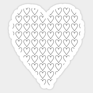 Heart Line Full of Hearts Valentines Day Sticker